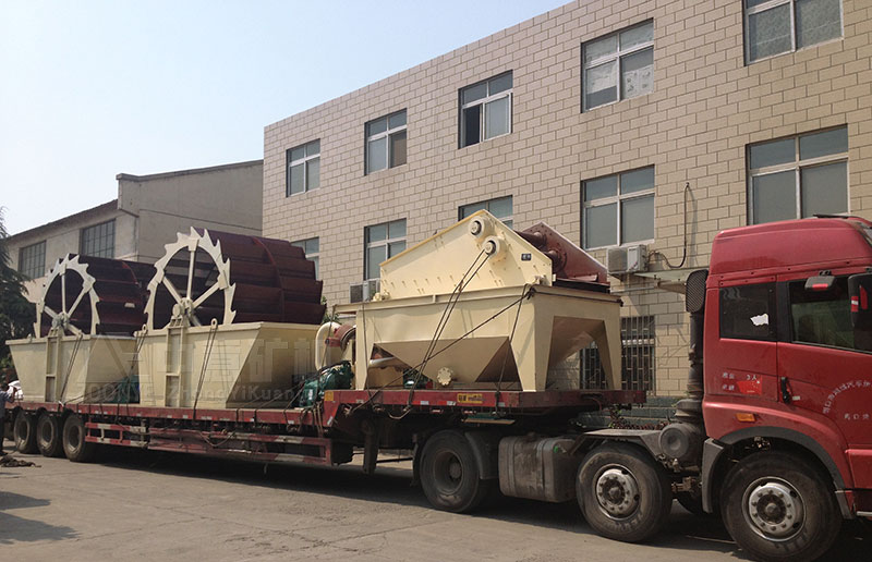 Two wheel bucket sand washing machines shipped