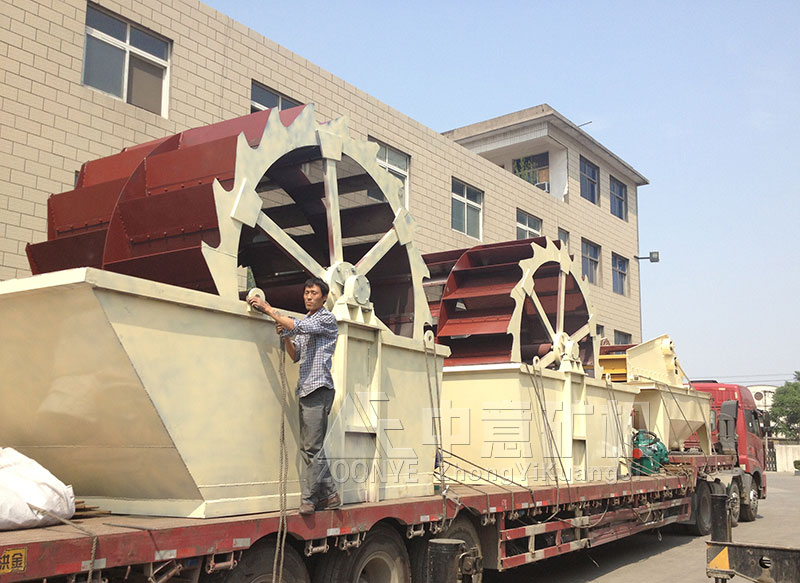 Wheel bucket sand washing machine