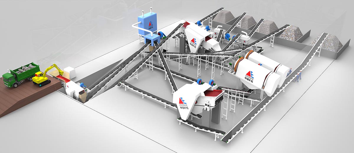 Buried waste sorting production line